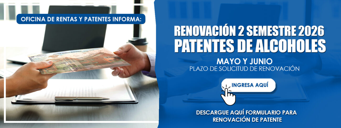 Renovación 2do Semestre 2026 de Patentes Alcoholes